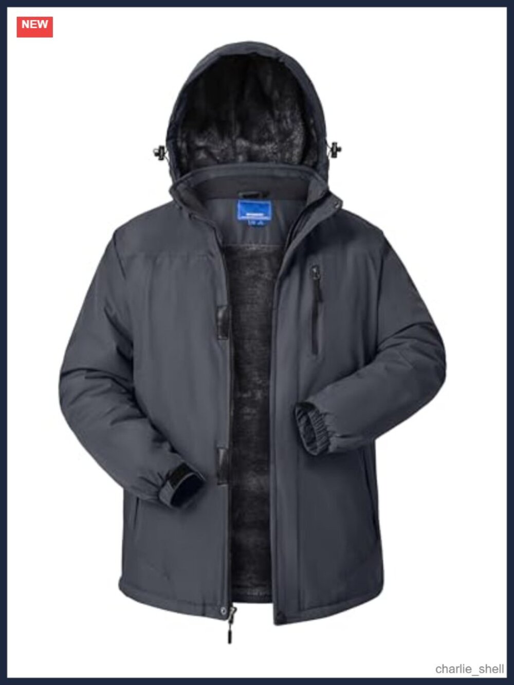 Men's Waterproof Ski Snow Jacket Fleece Lined Hooded Winter Coat
